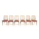 Lot de 6 chaises en velours rose fabriqué dans les années 60