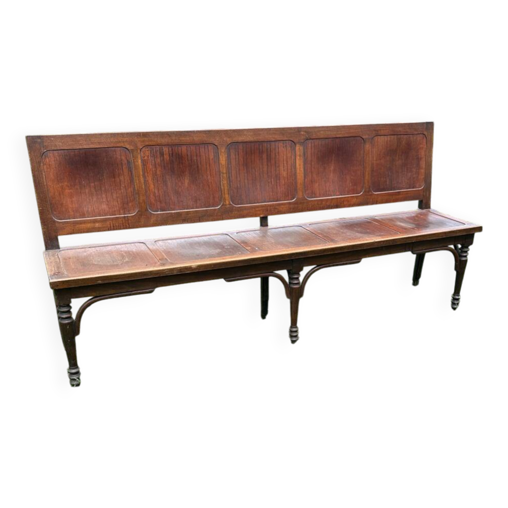 Banquette Baumann Design Années 50 – Bois Marron – Intérieur/Extérieur – Rare