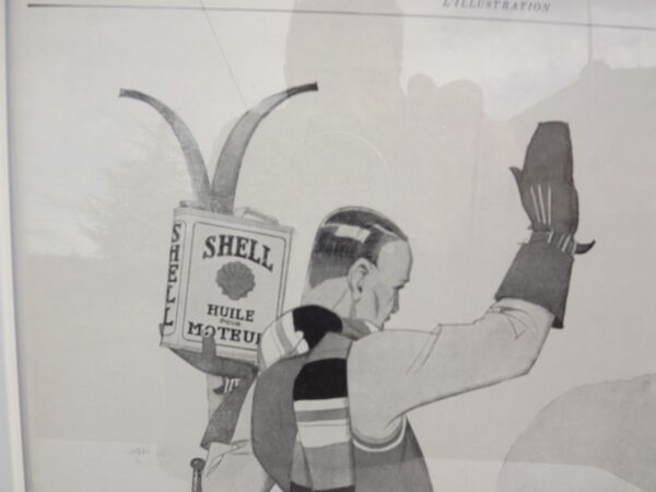 Affiche pub papier shell 1929 par René Vincent