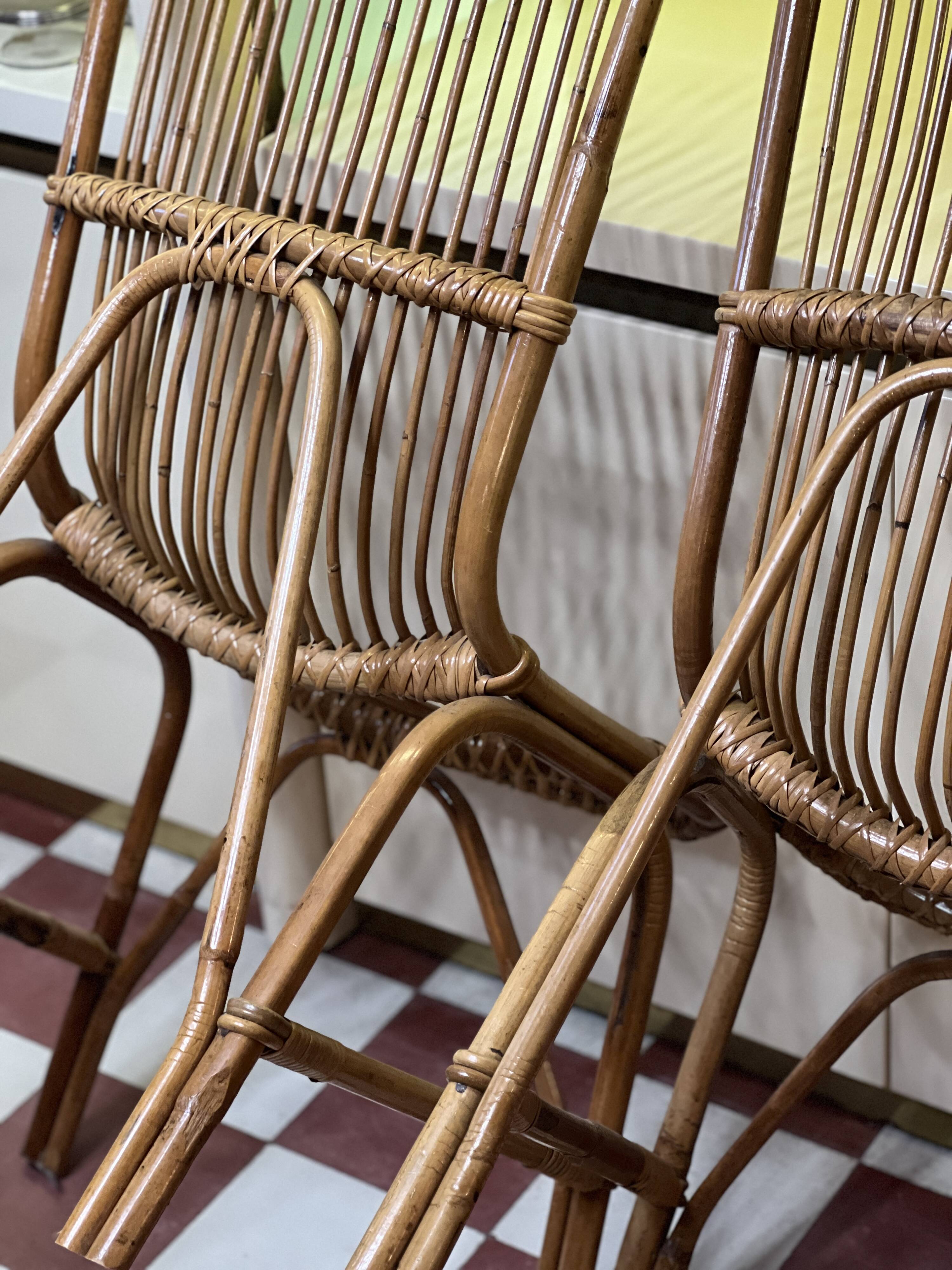 Paire de chaises en rotin