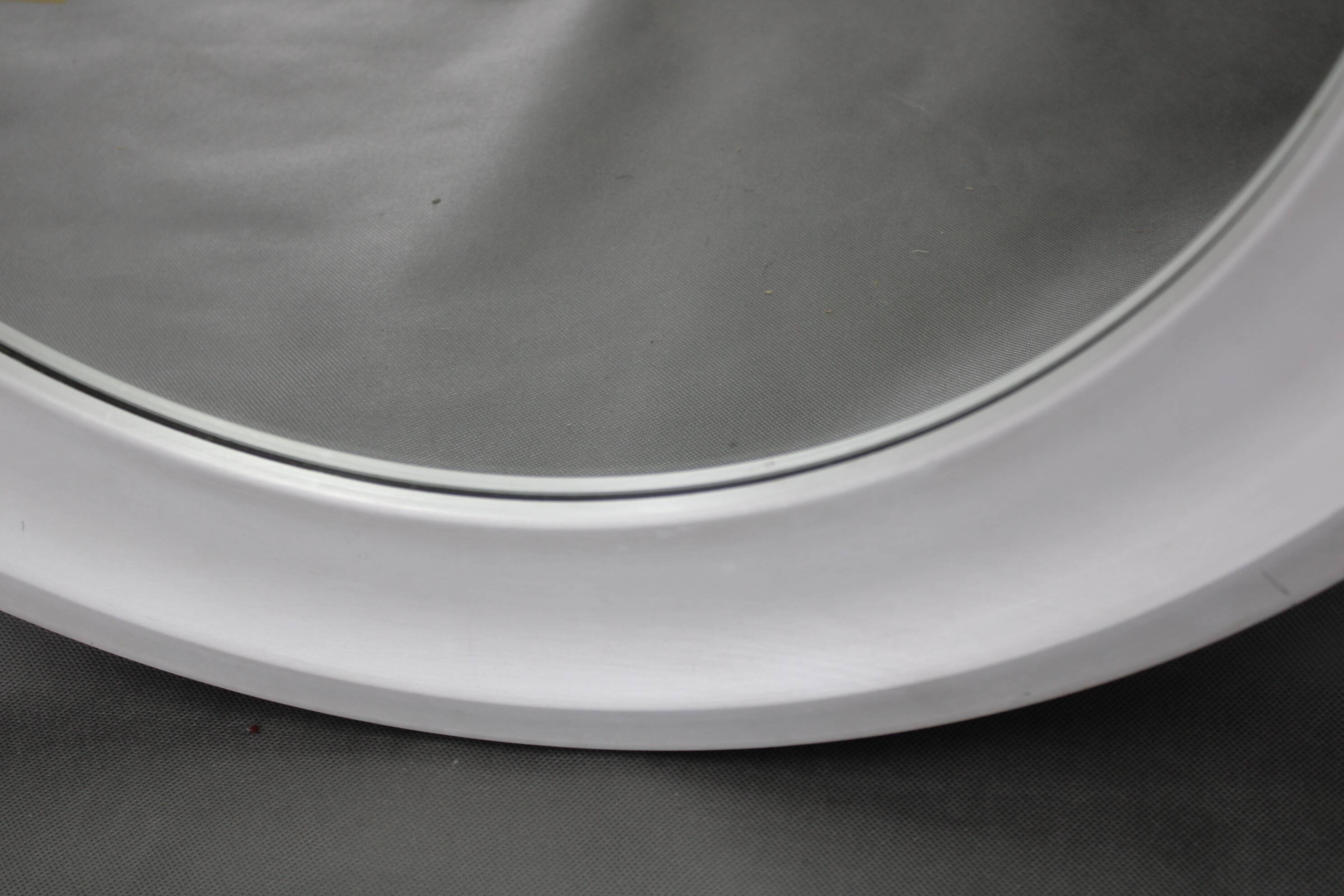 1970s Italian Round Aluminium Mirror