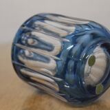 Val Saint-Lambert crystal blue flask