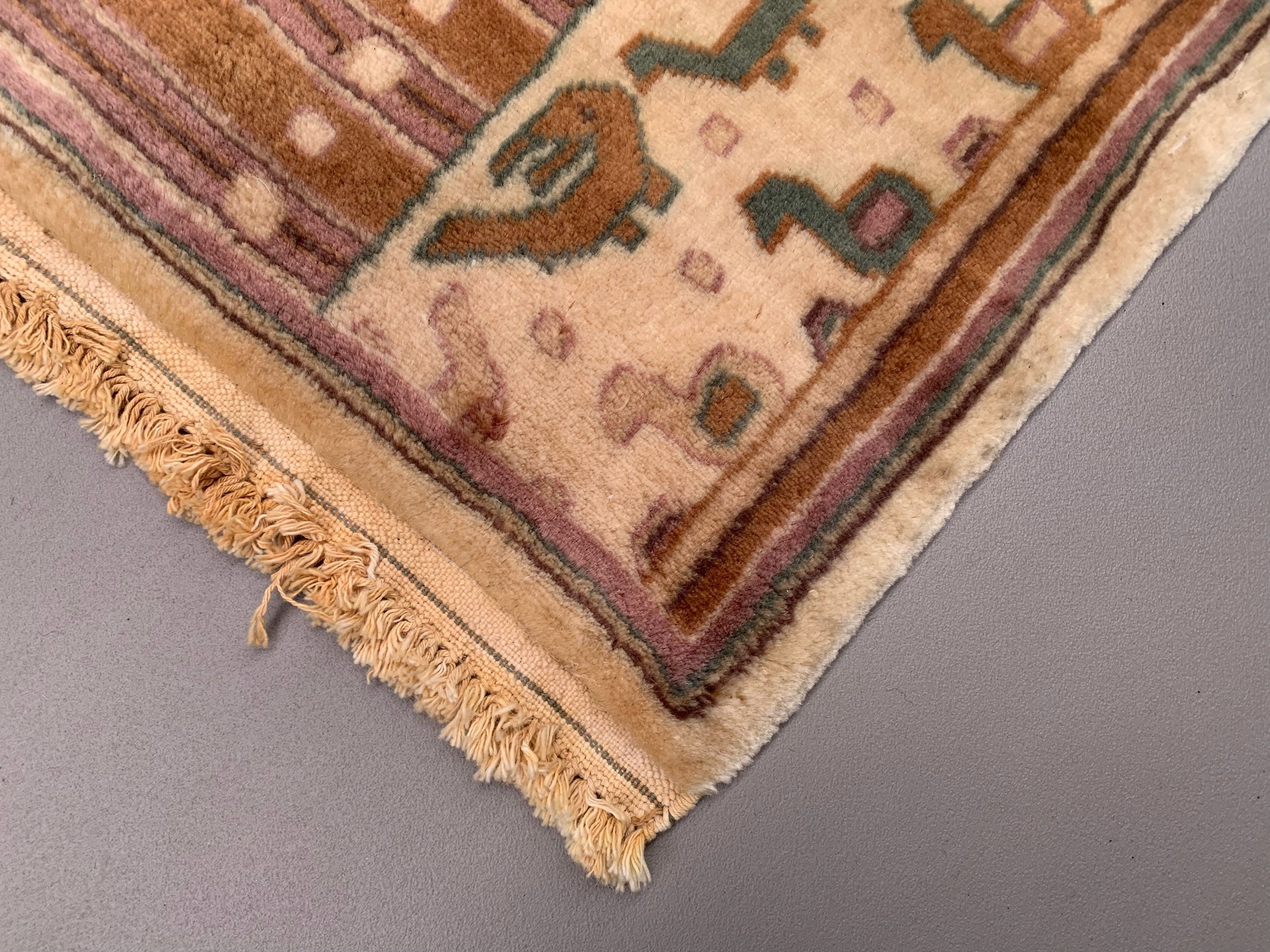 Fine Vintage Pakistani Rug, 200x125 cm Turkoman Bokhara Beige Medium