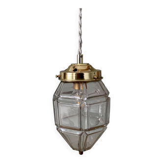 Suspension globe vintage en verre