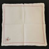 Lot de 12 serviettes de table broderie fleur