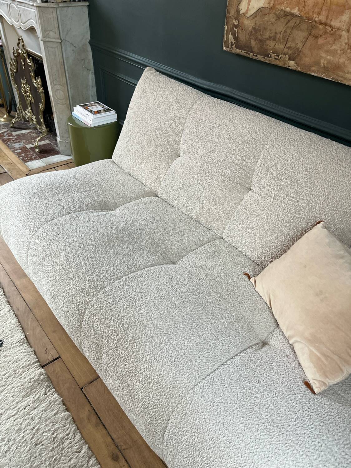 SIA white bouclette designer sofa