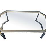 Table basse vintage metal chrome et doré