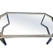 Vintage metal chrome and gold coffee table