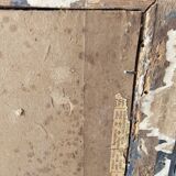 Watercolour painting of pink flowers signed Simonne 1922 in a gilded wooden frame.