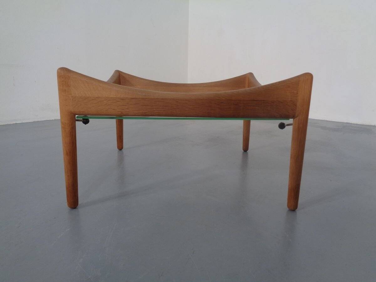 Modus Oak & Glass Table by Kristian Vedel for Soren Willadsen, 1963