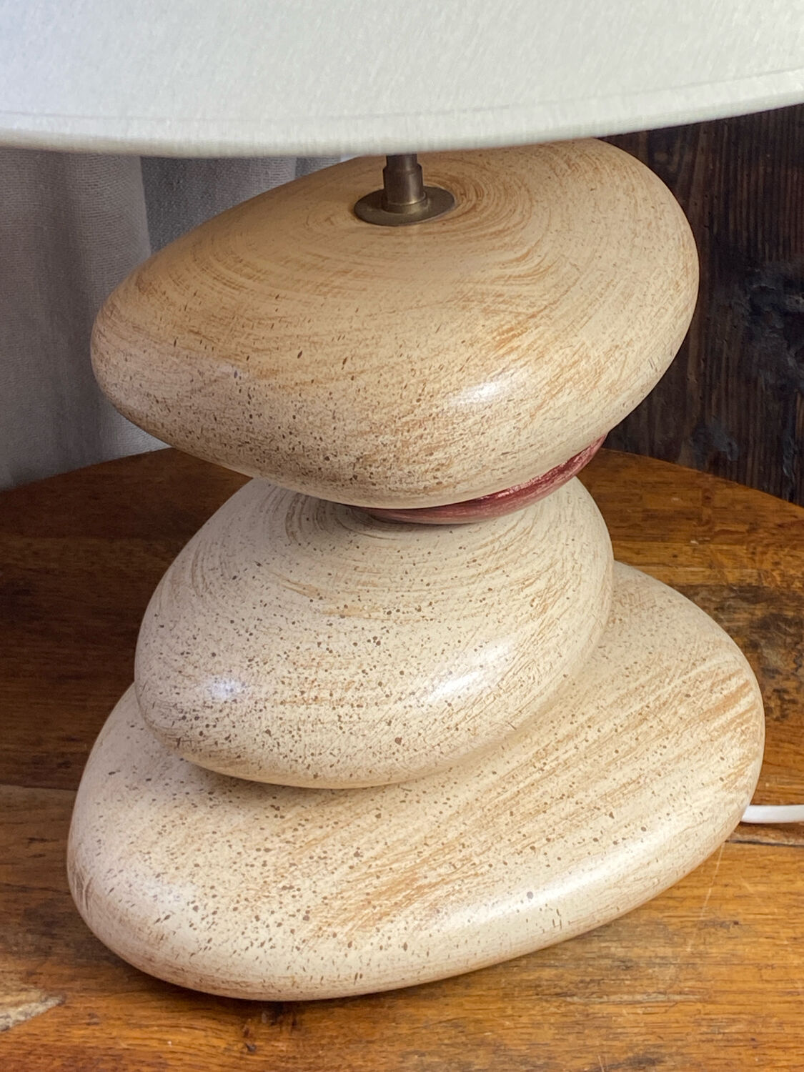 Pebble table lamp, adjustable shade, François Chatain