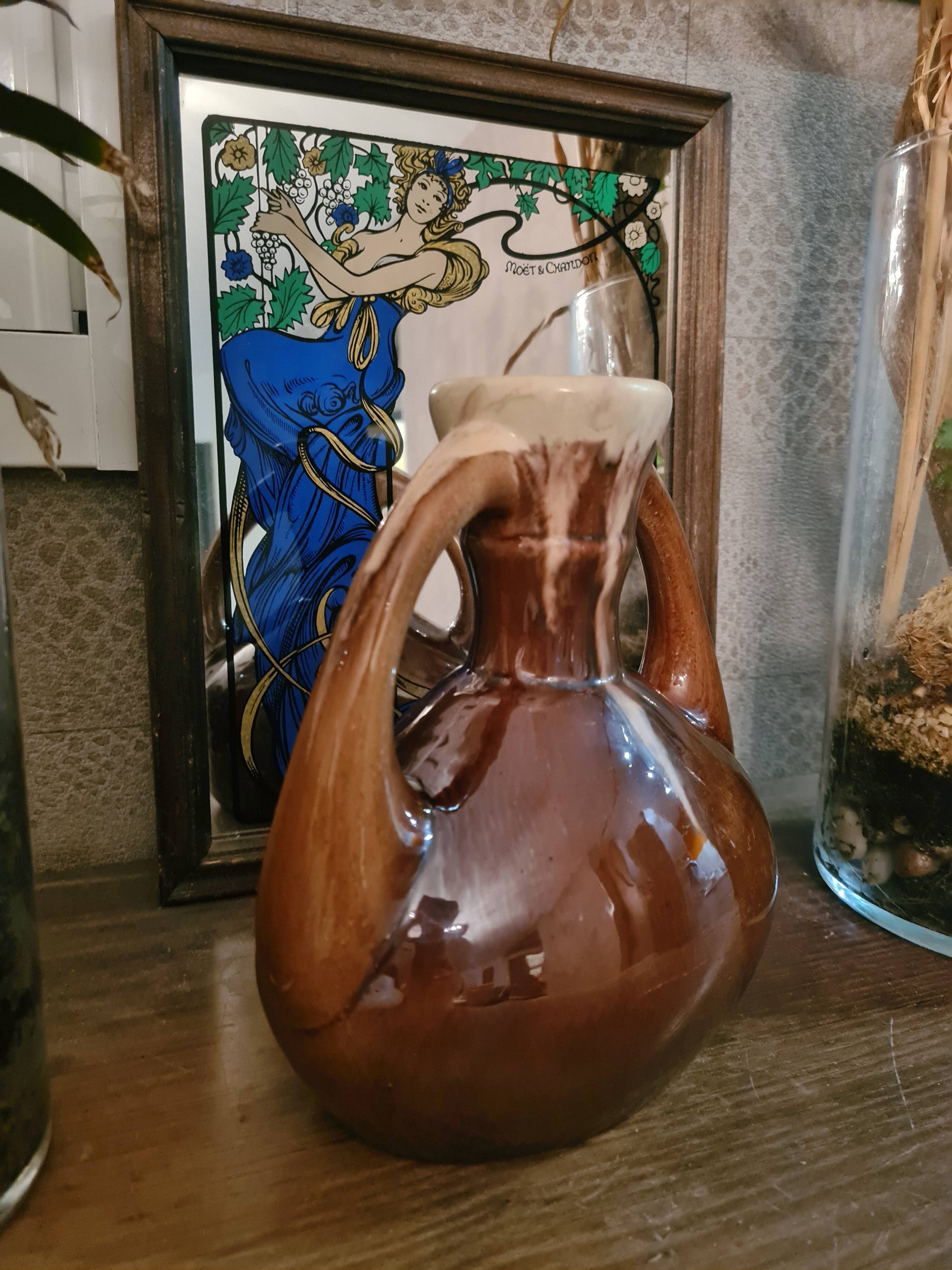 Ceramic vase amphora gustave de bruyn lille fives art new model 1498