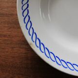 Deep plate with royal blue geometric pattern marked on the back FB 45.