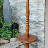 Beech floor lamp in turned wood