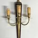 Antique Pair of 3-Light Wall Lights - Gilt Bronze and Mahogany - Neoclassical - 40's