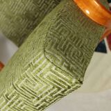 Fauteuil Art déco en jacquard géométrique vert par Kropacek Kozelek 1950