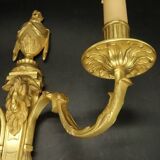 Pair of large sconces, ram's head, Louis XVI style, 19th century - gilded bronze