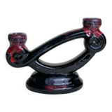 Handmade earthenware candlestick holder