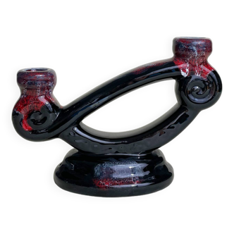 Handmade earthenware candlestick holder