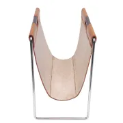 Brabantia Cognac color Leather Magazine holder 1960 Holland Status: Publish