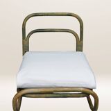 Pair of curved bamboo armchairs