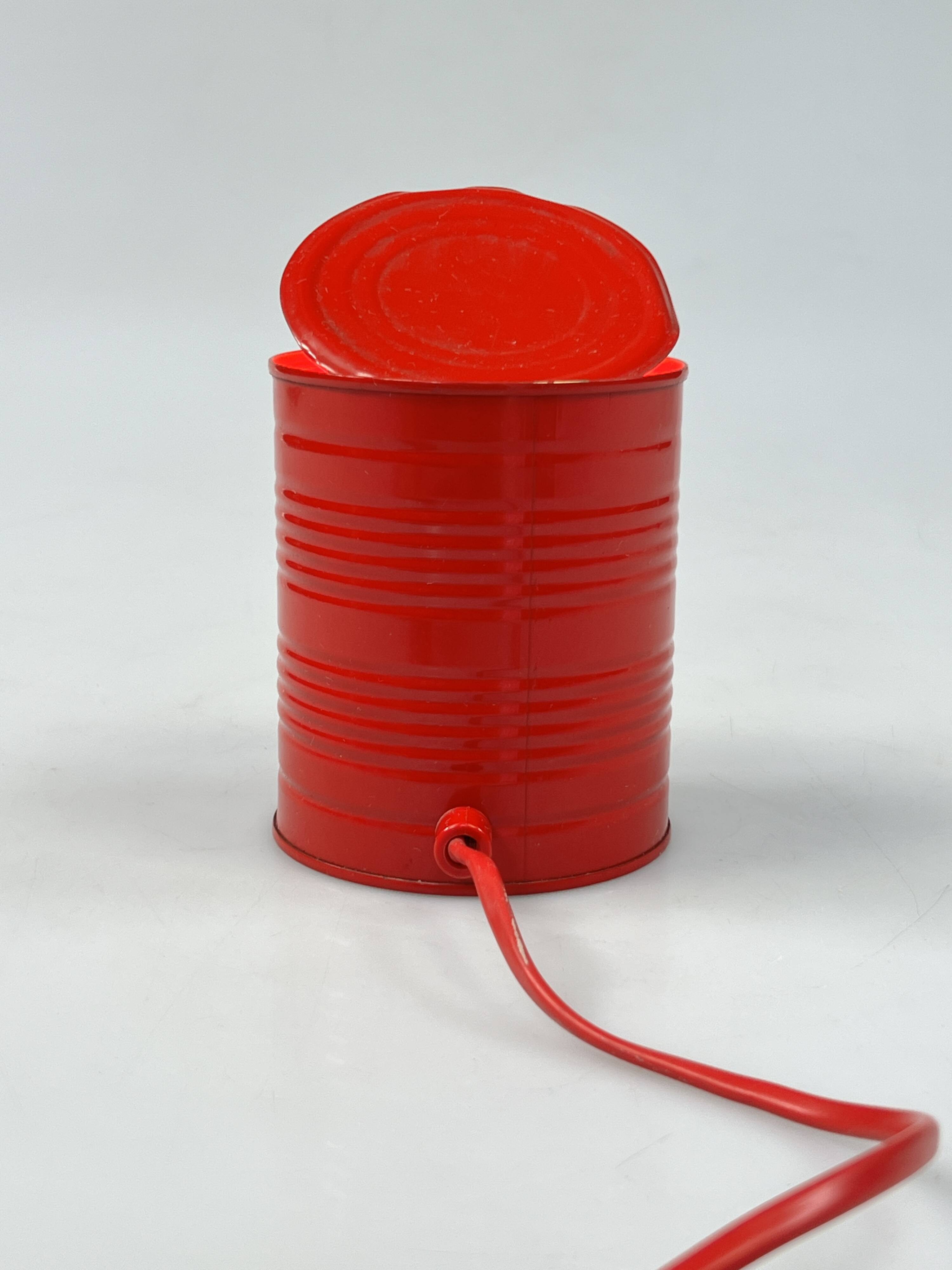 Vintage Red Tin Can Lamp, Ad Van Berlo, Vrieland Design, 1980s