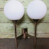 Sciolari applique double chromée globe en verre blanc