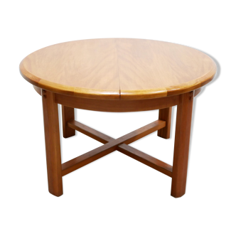 Vintage extendable round wooden dining table