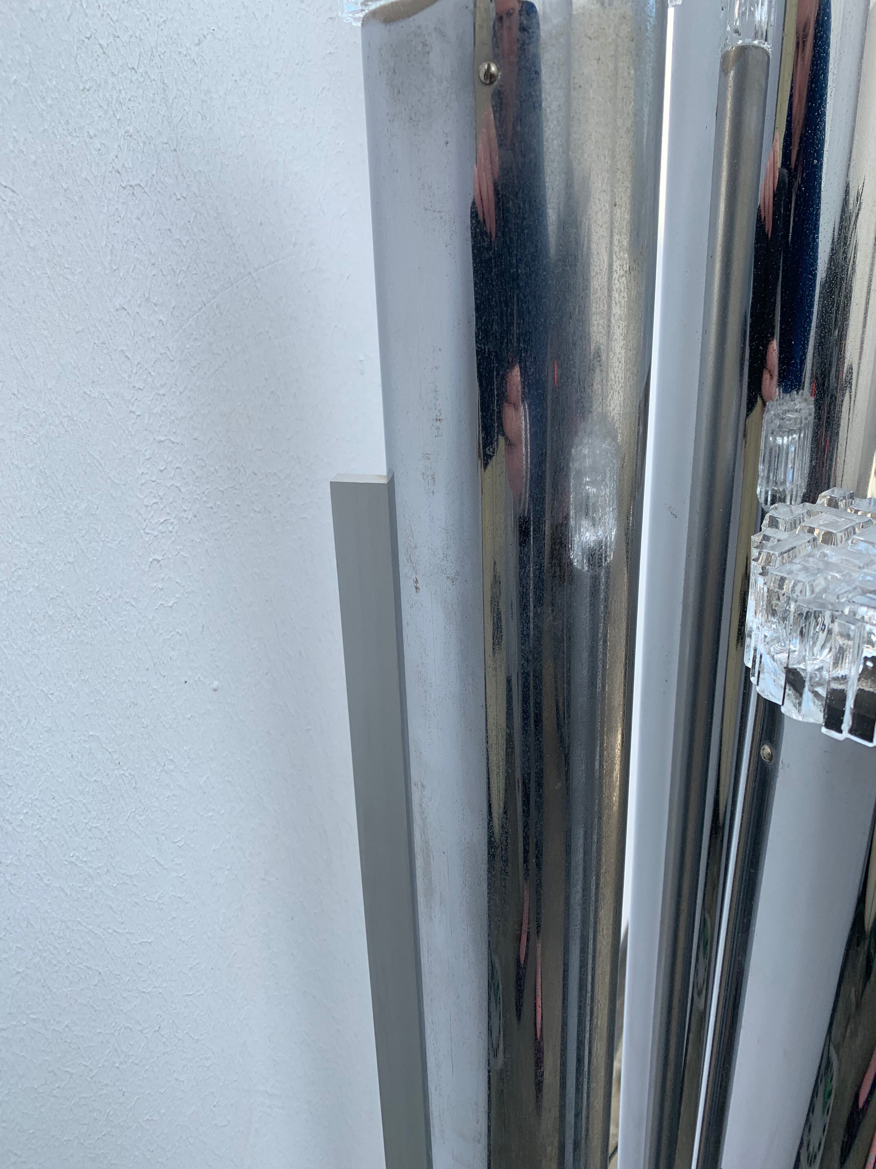 Floor lamp in chrome and glass, 1970