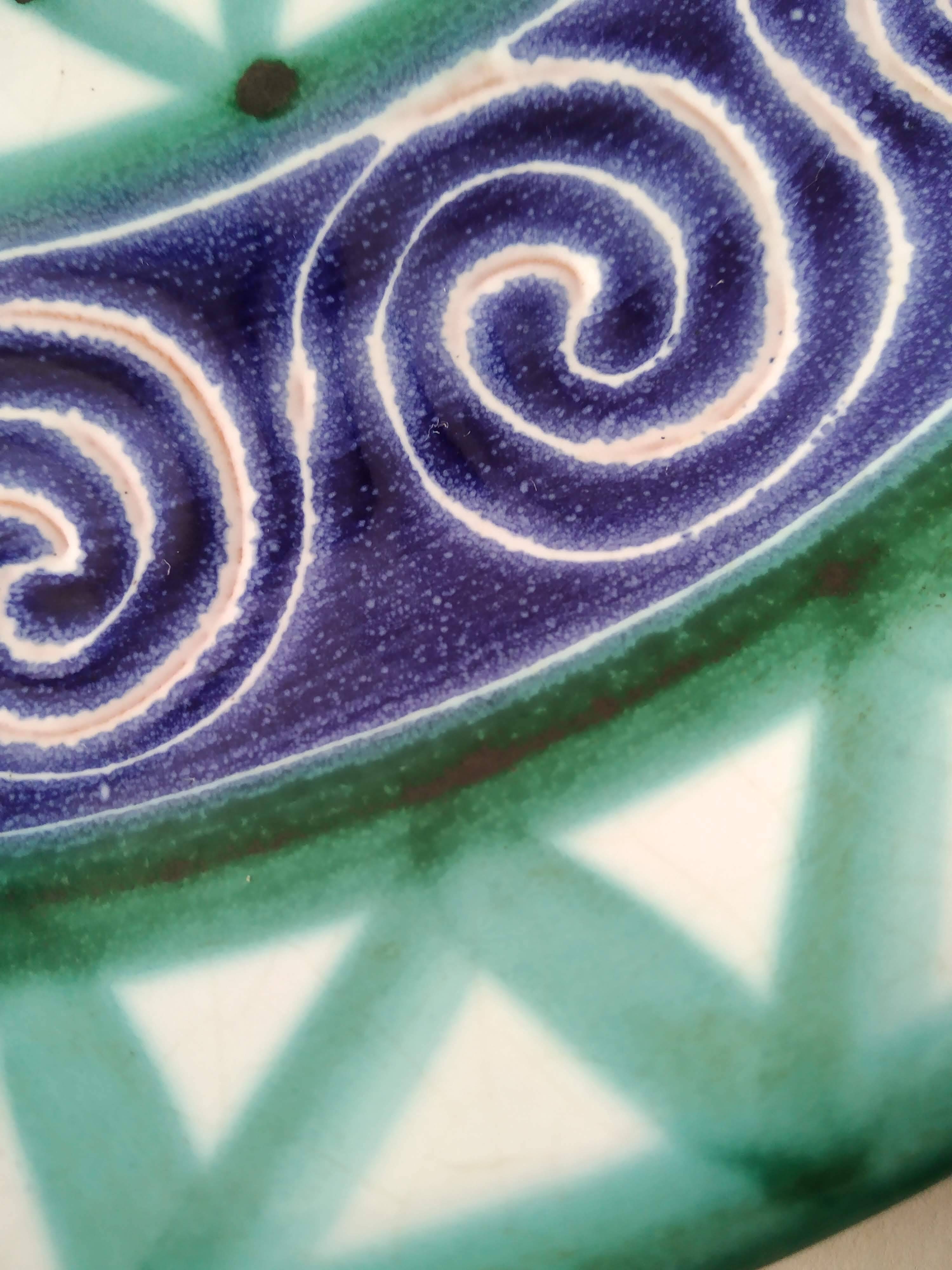 Large vintage Robert Picault Vallauris dish presentation plate