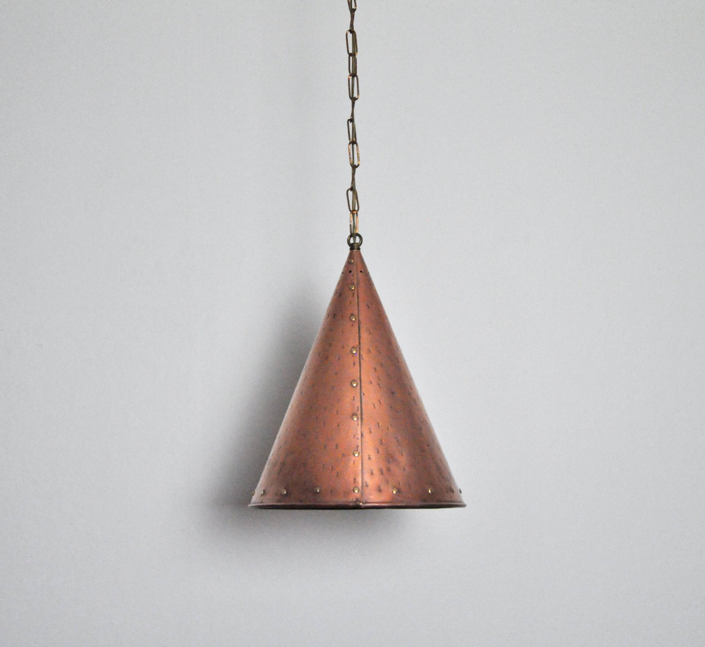 Cone shaped handmade pendant from Denmark, 1970s