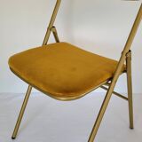 Folding chair Souvignet velvet and metal