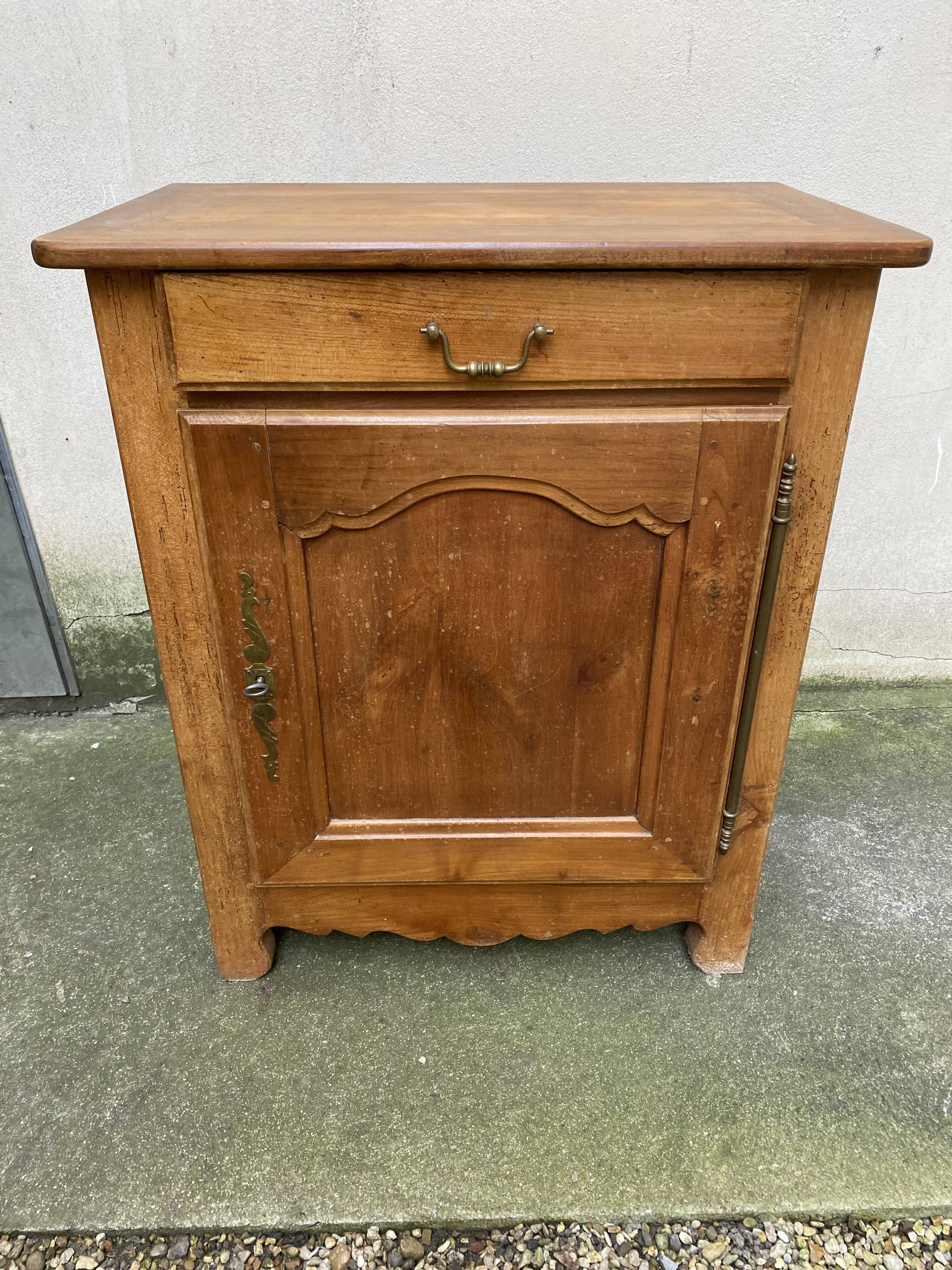 Cherry wood jam cupboard with 1 door and 1 drawer