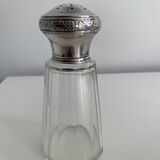 Antique crystal and silver sugar shaker
