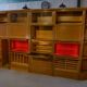 Modular furniture set by Pierre Cruege for Martin Dupuis in light oak, 1960