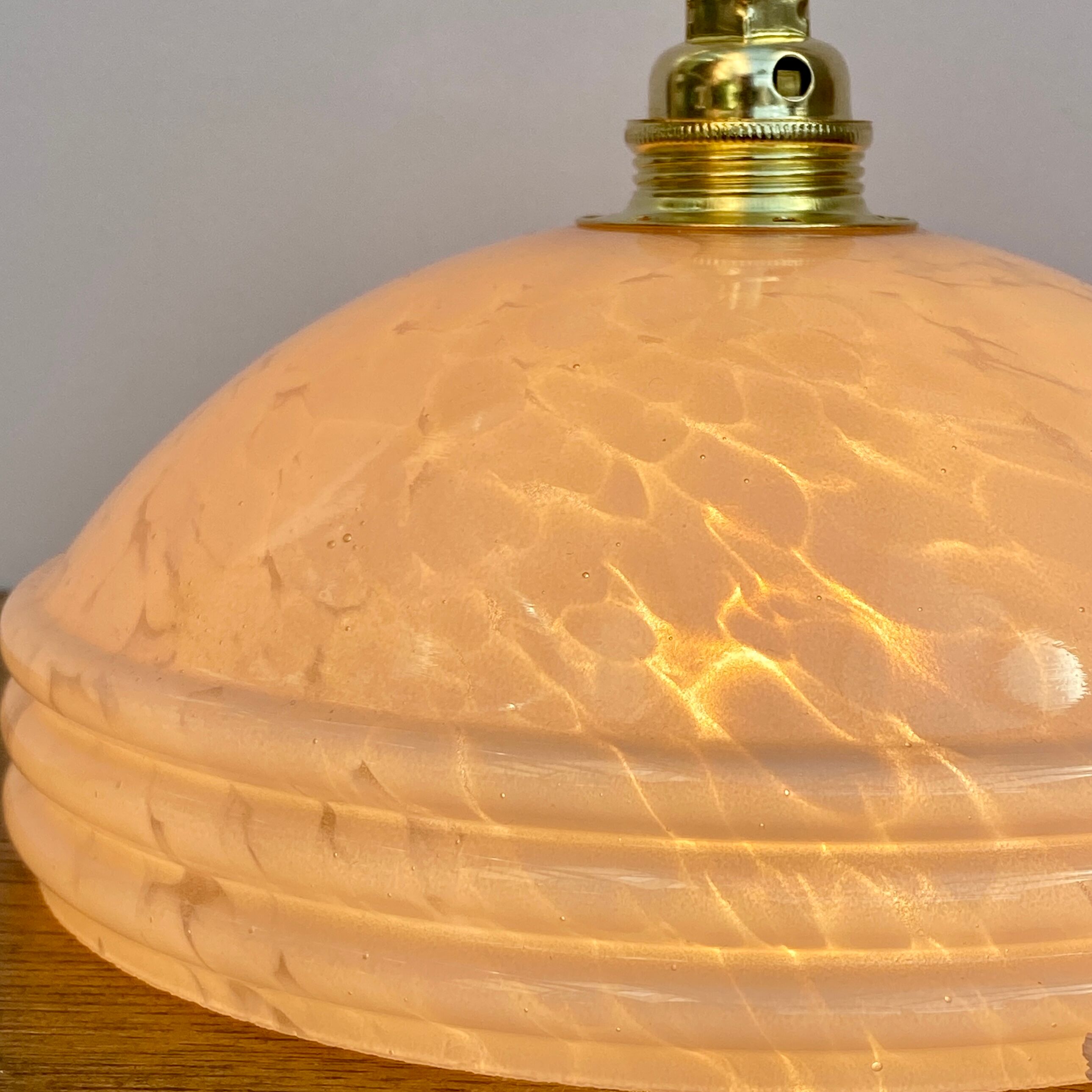 Vintage pink Clichy glass lampshade wall lampshade