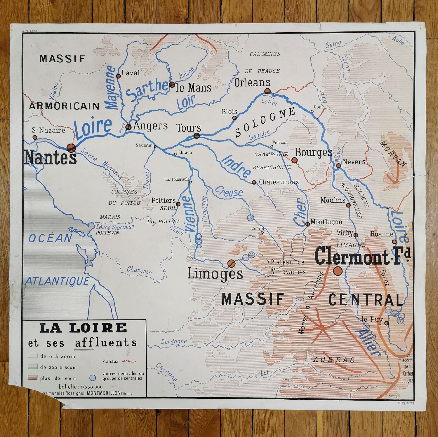 Rossignol school poster card "The Seine / The Loire"