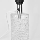 Mid-century solid crystal structured table lamp by Willem Heesen for Royal Leerdam