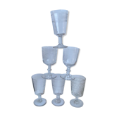 Lot de 6 verres à vin dépareillés en cristal gravé années 30-40