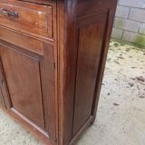 Low Parisian sideboard in solid wood 2 doors 2 drawers art deco handles