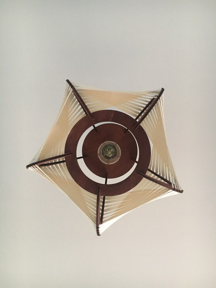 White woven lamp to hang