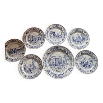 6 French Revolution Sarreguemines plates