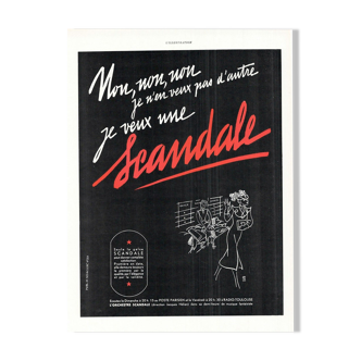 Affiche vintage années 30 scandale lingerie 30x40cm sans cadre