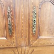 Antique solid wood buffet – marquetry and curved legs – 19th century