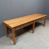 Large antique drapery fabric table