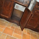 Vintage Poplar Wood Vanity Cabinet with Wash Basin, 1960s, Set of 2