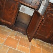 Vintage Poplar Wood Vanity Cabinet with Wash Basin, 1960s, Set of 2