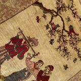 Signed Istanbul silk rug, circa 1920