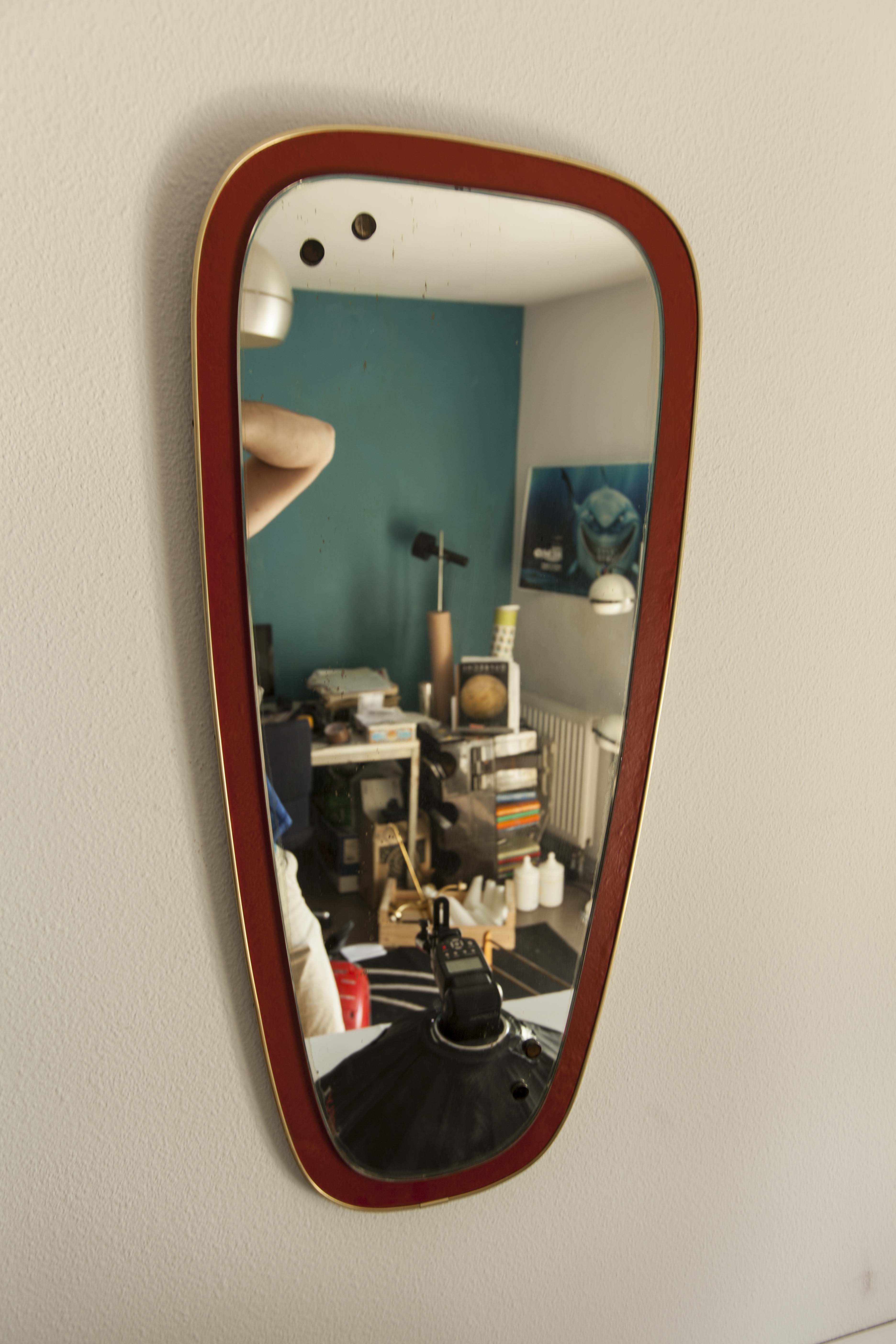 Mirror symmetrical 60's Red 82x37cm