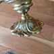 Gold metal ceiling light - Cut and satin glass globe - Louis XV style